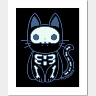 Skeleton kitten Posters and Art